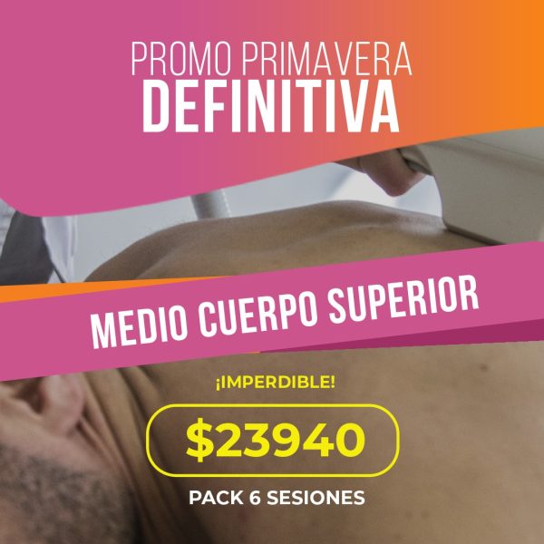 MEDIO CUERPO SUPERIOR 58% OFF | 6 SESIONES ZONAS (espalda + pecho + hombros + abdomen + cuello + brazos)