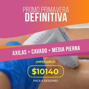 PROMO AXILAS + CAVADO PROFUNDO + MEDIA PIERNA 58% OFF | 6 SESIONES