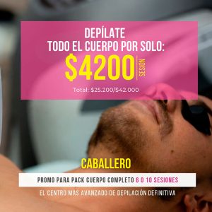 Depilate todo el cuerpo por <strong>4200$</strong> por sesión! (para caballeros, en paquetes de 6 y 10 sesiones)