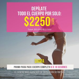 Depílate todo el cuerpo por <strong>2250$</strong> por sesión! (para damas, en paquetes de 6 y 10 sesiones)