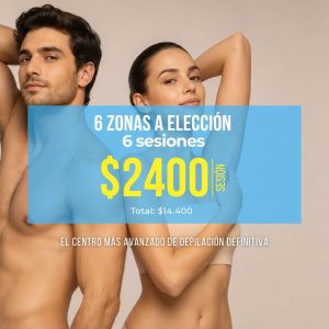 6 sesiones de 6 zonas a elección: 70% OFF