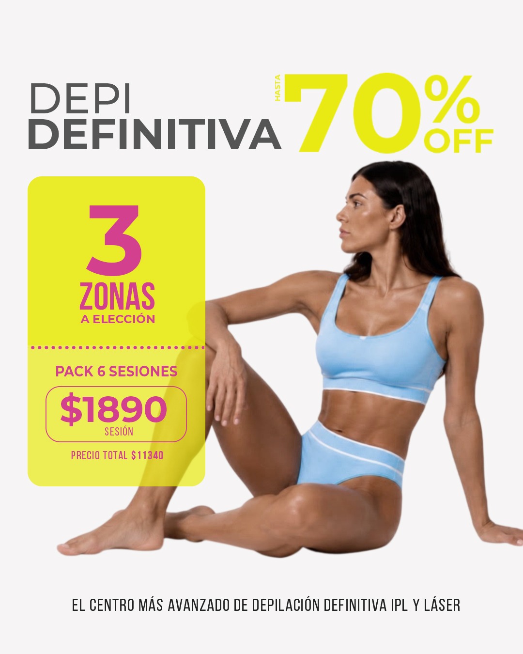 6 sesiones de 3 zonas a elección: 60% OFF
