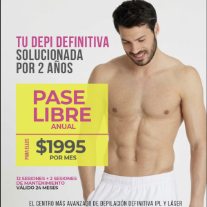 Pase Libre Anual de Depilación - CABALLEROS